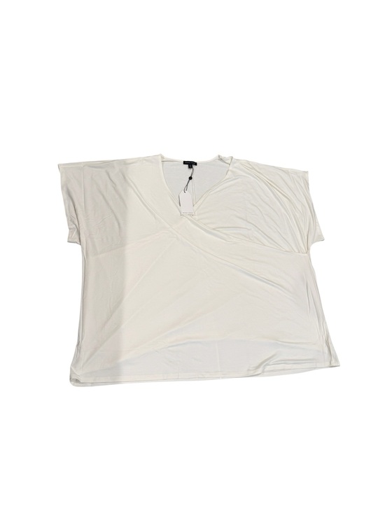 Universal Standard Tops - Universal Standard Two Way Short Sleeve Cross Top in White/Cream